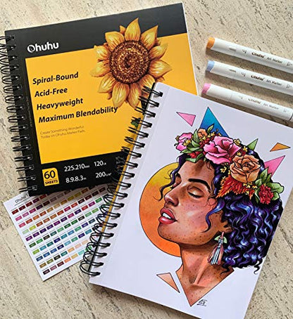 Ohuhu 7"x10" Marker Paper Pad Art Sketchbook for Drawing and Sketching - size: 7" x 10"
