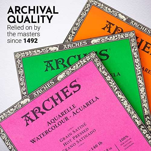 Arches Watercolor Paper Block, Rough, 7.9" x 7.9", 140 pound - size: 7.9"x7.9", style: Rough
