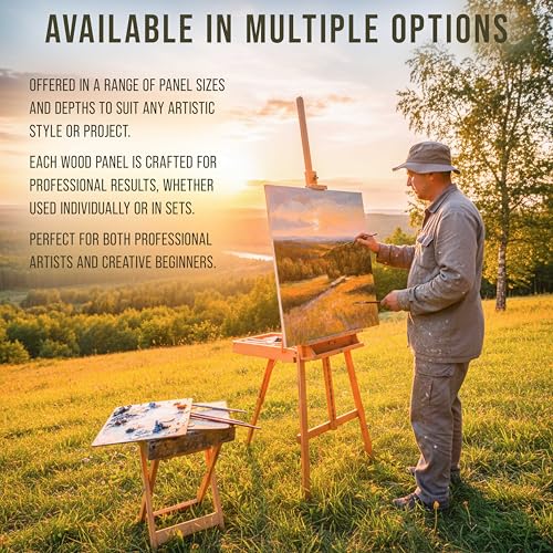 U.S. Art Supply 5" x 7" Unfinished Cradled Wood Panels for Painting - size: 5" x 7"