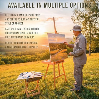 U.S. Art Supply 5" x 7" Unfinished Cradled Wood Panels for Painting - size: 5" x 7"