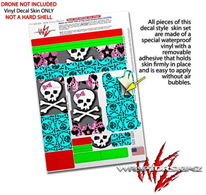 Skin Decal Wrap 2 Pack Compatible with DJI Ryze Tello Pink Bow Skull Drone NOT Included