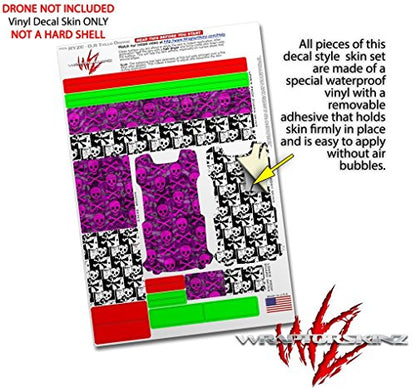 Skin Decal Wrap 2 Pack Compatible with DJI Ryze Tello Pink Skull Bones Drone NOT Included