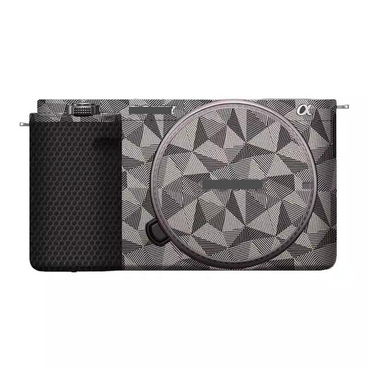 Camera Cover Skin Sticker for Sony ZV-E10 Camera Protector Film Skin Anti-Scratch Protective Decoration (Triangle Titanium) - color: Triangle Titanium