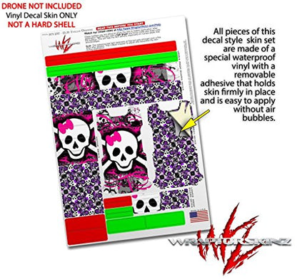 Skin Decal Wrap 2 Pack Compatible with DJI Ryze Tello Splatter Girly Skull Drone NOT Included