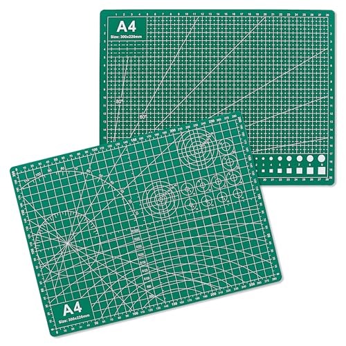 2 Packs A4 Cutting Mats, 12'' x 9'' Double Sided Cutting Mat - size: 12 x 9 inches