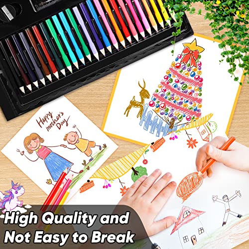 Soucolor 283 Pcs Art Supplies Drawing Set Easel Pads, Coloring Book Gift - color: Black