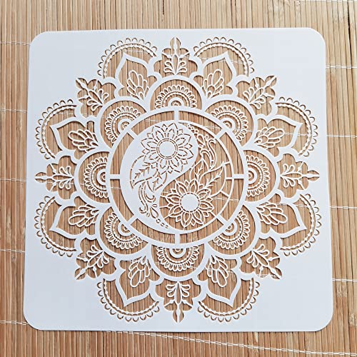 Mandala Stencil 12x12 Inch, Reusable Stencil for Painting Crafts - style: FLA
