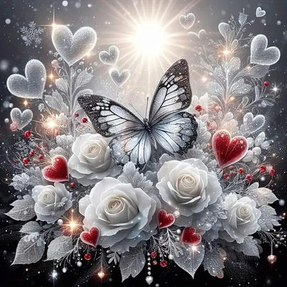 XIYOUVIGOR Diamond Painting Kits for Adults, Rose Butterfly Diamond Art Kit - color: Animal (Butterfly)