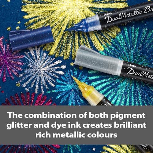 Pentel Arts DualMetallic Brush, Gold Ink - color: Gold, size: 1 Count (Pack of 1)