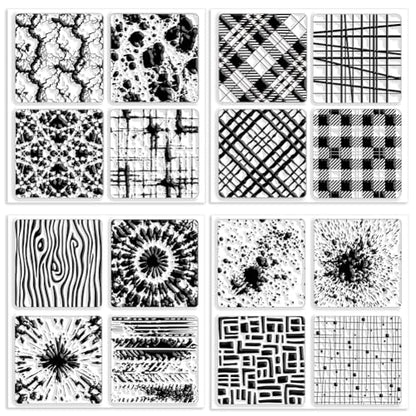 CHGCRAFT 4 Pcs 4 Styles Wood Print Polymer Clay Texture Sheets, 5.5x5.5inch - style: Wood Print