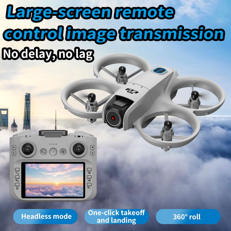 Drone with Camera for Adults & Beginners, 1080P HD FPV Drone with 4.3" Screen Remote Controller, Optical Flow Hovering, Intelligent Obstacle Avoidance, Auto Takeoff/Landing, 360° Flips, Quadcopter Kit with 3 Batteries & Charging Station