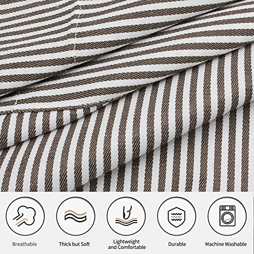 NLUS 2 Pack Kitchen Cooking Aprons, Adjustable Bib Soft Chef Apron with 2 Pockets for Men Women(Black/Brown Stripes) - color: Black/Brown