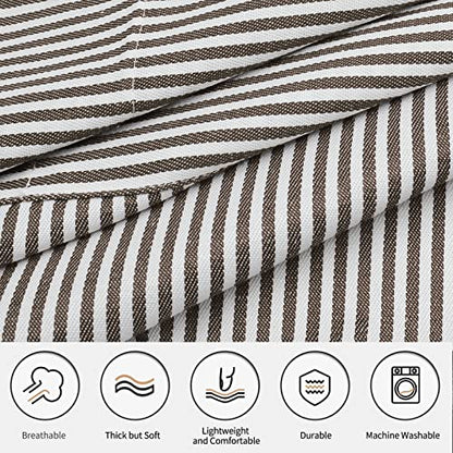 NLUS 2 Pack Kitchen Cooking Aprons, Adjustable Bib Soft Chef Apron with 2 Pockets for Men Women(Black/Brown Stripes) - color: Black/Brown