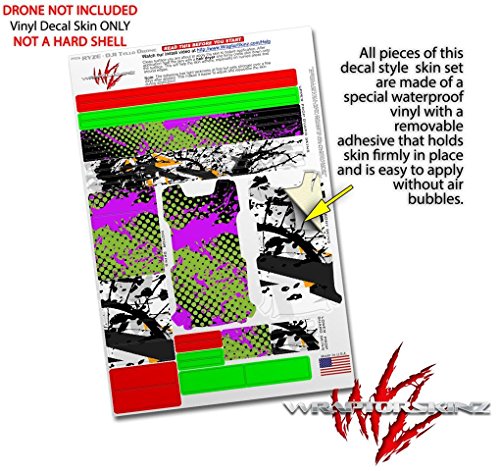 Skin Decal Wrap 2 Pack Compatible with DJI Ryze Tello Halftone Splatter Hot Pink Green Drone NOT Included