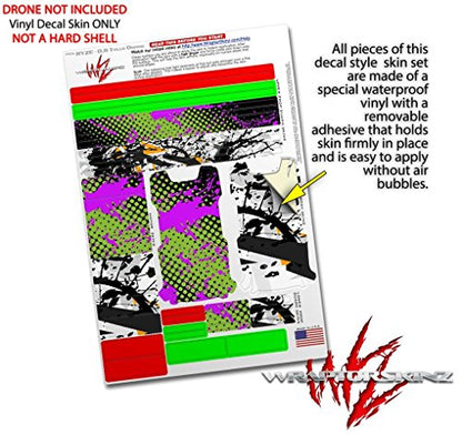 Skin Decal Wrap 2 Pack Compatible with DJI Ryze Tello Halftone Splatter Hot Pink Green Drone NOT Included