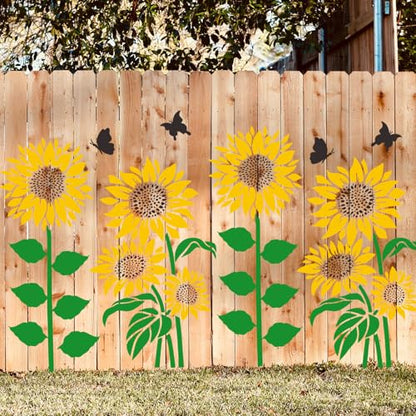 Large Sunflower Stencils Flower Stencils for Wood Fence - style: Sunflower