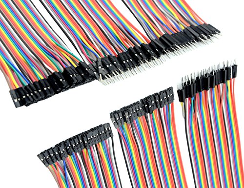 WMYCONGCONG 5 PCS Joystick Breakout Module Game Controller for Arduino PS2 + 120 PCS Multicolored Breadboard Jumper Wires Ribbon Cables Kit