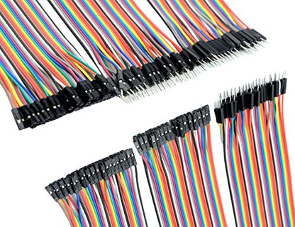 WMYCONGCONG 5 PCS Joystick Breakout Module Game Controller for Arduino PS2 + 120 PCS Multicolored Breadboard Jumper Wires Ribbon Cables Kit