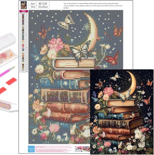 Axquilon Book Diamond Art Kits for Adults 12x16 inch - color: Book