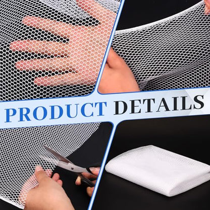 FSWCCK Mesh Fabric, Soft Mesh Netting Slightly Stretchy for Shopping Bag, Backpack Pocket and Netting Clothes - color: White