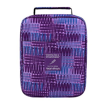 Pencil Case Holder Slot with Zipper Closure Large Capacity Pen Organizer - color: purple