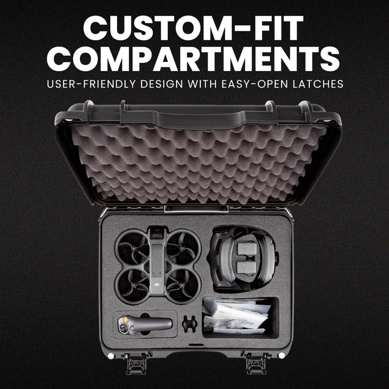 NANUK 925 Waterproof Hard Case with Foam Insert for DJI Avata 2 Fly More Combo - Black - color: Black