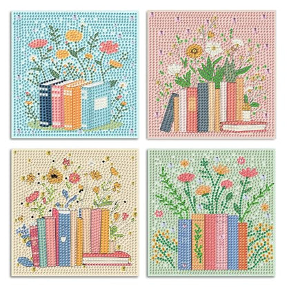 ICYANART 4 Pack Diamond Art Painting Kits for Kids Ages 6-8-12 6x6Inch - color: Books
