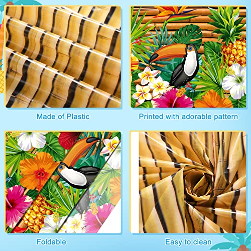 Frienda 3 Pcs Tiki Tablecloth Luau Table Cover Hawaiian Decor, Modern Style - style: Modern
