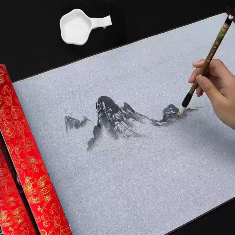 Reusable Calligraphy Cloth, Water Painting Board, Professional Water Painting pad, Magic Painting Graffiti pad, Suitable for Student Beginners to Practice, New Year Gift (Red) - color: Red