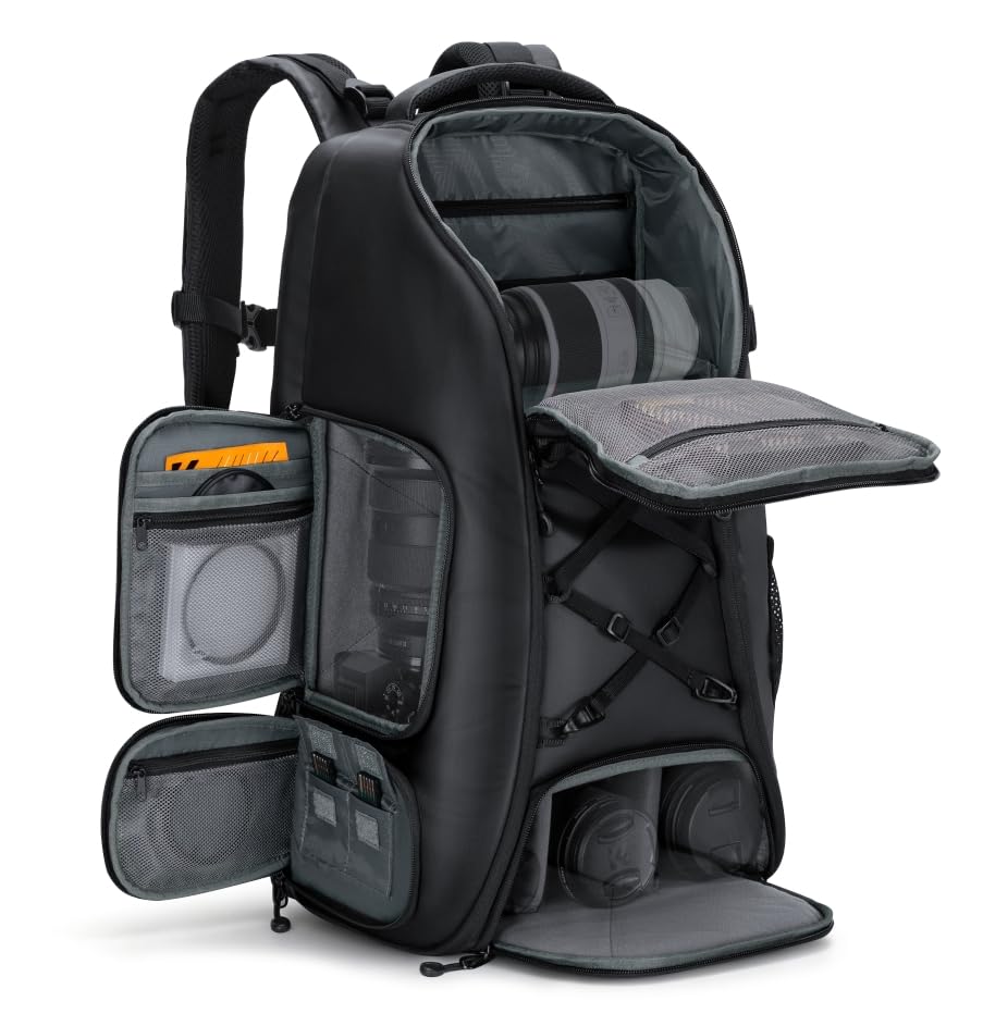 K&F CONCEPT Camera Backpack,30L Large Capacity Camera Bag for Photographers - color: 04-black, size: 30L