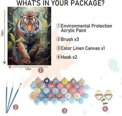 Ekuxom 3pcs Wild Animals Paint by Numbers for Adults Beginner - color: 3pcs Wild Animals