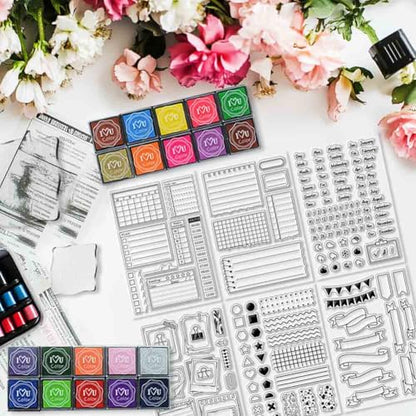 29 Pcs Journal Stamps for Crafting Card Making Supplies Set - style: 29Pcs Planner Clear Stamps