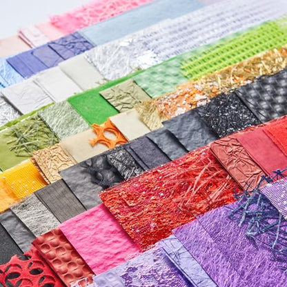 Scrapbook Supplies 208 Sheets Textured Scrapbooking Papers with Mesh Fabric - color: 8 Colors-5.9x4.7 Inch