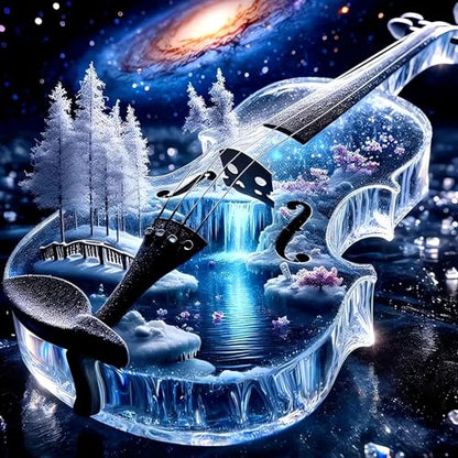 Violin DIY Diamond Art Kits for Adults, Winter 5D Diamond Painting Kits - color: CM070