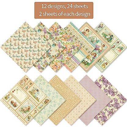 6x6" Cardstock Single Sided Scrapbooking,Craft Decorative Scrap Book Paper - color: 24sheets-angel