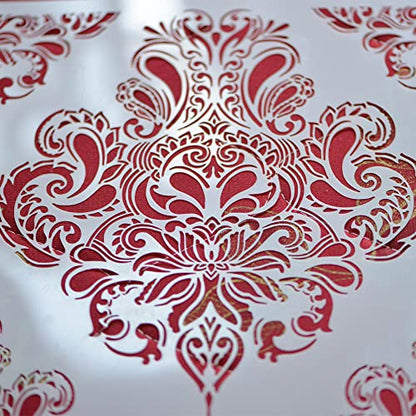 Floral Stencil 12x12 Inch, Large Reusable Stencil for DIY Crafts - style: FLB
