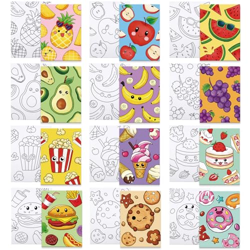 Louise Maelys 12Pack Pre Drawn Canvas to Paint for Kids,Fruit Food - color: FOOD