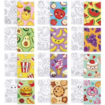 Louise Maelys 12Pack Pre Drawn Canvas to Paint for Kids,Fruit Food - color: FOOD