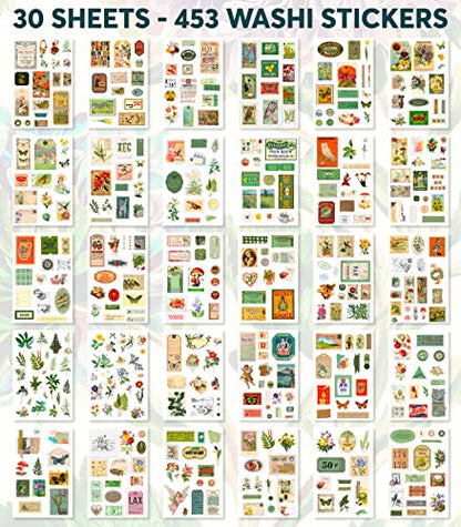 Junk Journal Supplies - Washi Stickers for Scrapbook & Journaling Supplies - color: Forest Dreams