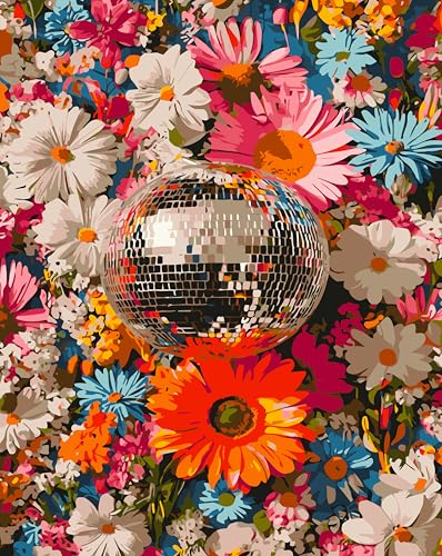 Paintcolor Flowers Ball Paint by Numbers for Adults Beginners - color: ball