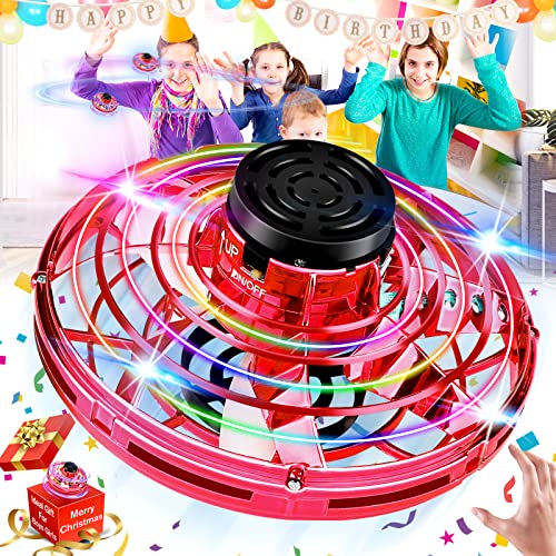 Drone for Kids Flying Toys, 2026 Upgrade LED Fidget Spinner (Red, 1 Pack)