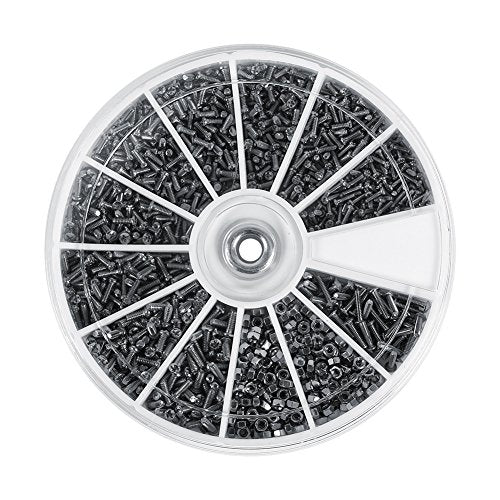 600pcs Small Screws Nuts Assortment Kit Stainless Steel Hardware 12 Size M1 M1.2 M1.4 M1.6, Nut
