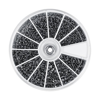 600pcs Small Screws Nuts Assortment Kit Stainless Steel Hardware 12 Size M1 M1.2 M1.4 M1.6, Nut