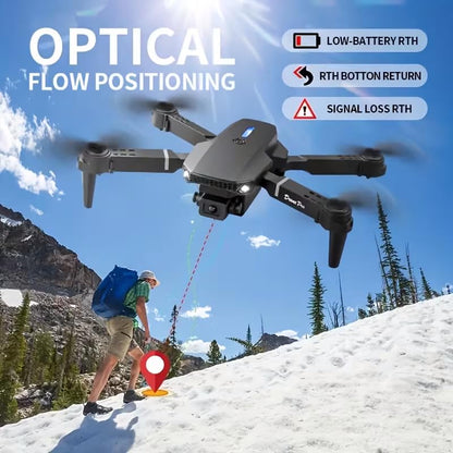 E88 Drone Adult Remote Control Airplane HD Dual Camera Black 1/2 Battery