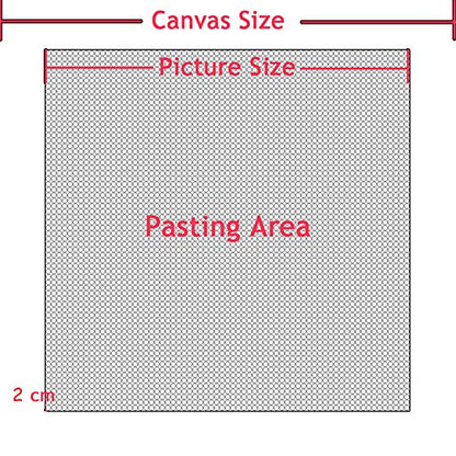 1pcs 50x40cm Diamond Embroidery Canvas with Glue Empty Canvas with Markings Diamond Painting Round Blank Grid Adhesive Canvas Accessories