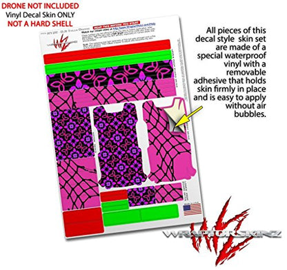 Skin Decal Wrap 2 Pack Compatible with DJI Ryze Tello Pink Floral Drone NOT Included