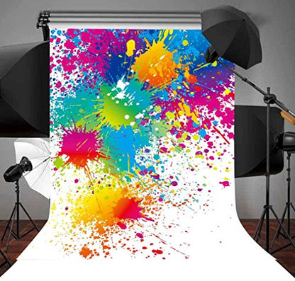 5x7Ft Colorful Splatter Background Abstract Background Paint Splash Backdrop Video Studio Photograph Photo Booth Props Backdrop LXME466 - size: 5x7Ft