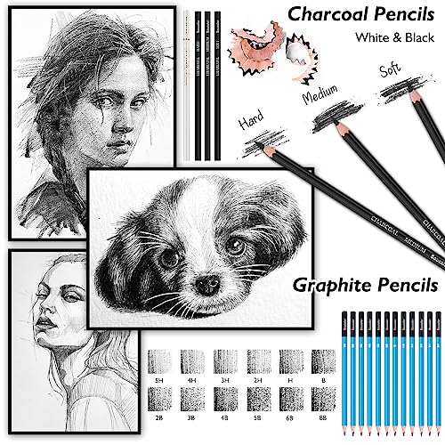 Soucolor 76 Pcs Art Supplies Drawing Kit,Sketch Pencils Set Adults Gift