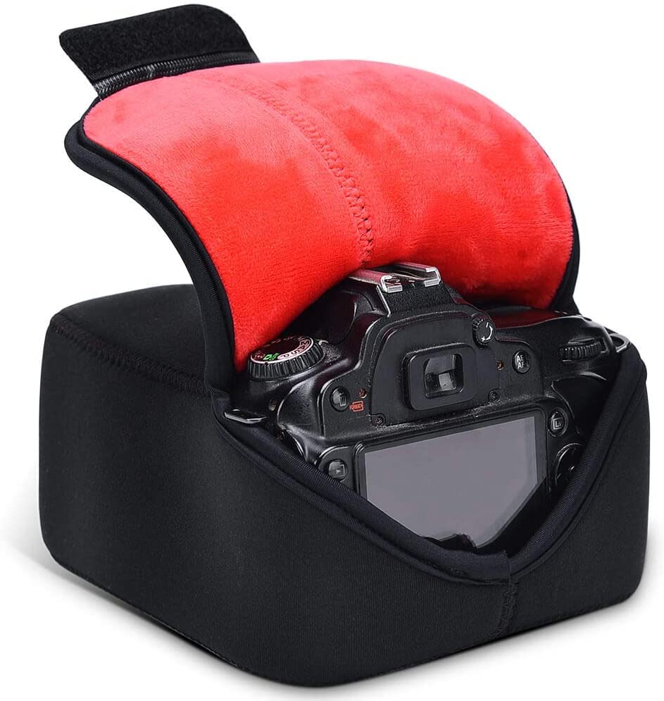 CADeN DSLR SLR Camera Sleeve Case with Neoprene Protection, Compatible for Nikon, Canon, Pentax, Sony and ect...(Medium Black) - size: medium