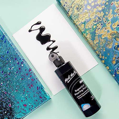 Mont Marte SuperCell Pouring Paint 240ml - Lamp Black - color: Lamp Black